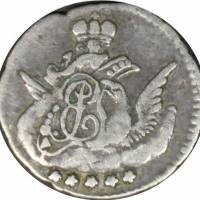 (1756, СПБ) Монета Россия 1756 год 5 копеек  Большой кружок, 16-16,5 мм  VF