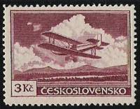 (1937-82) Марка Чехословакия "Самолет"    Авиапочта III Θ