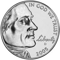(2005d) Монета США 2005 год 5 центов  Бизон Экспедиция Льюиса и Кларка 200 лет Никель  UNC