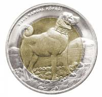 2010 Монета Турция 1 лира Овчарка  Биметалл  UNC