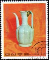 (1977-037) Марка Северная Корея "Чайник, династия Коре"   Фарфоровые вазы III Θ