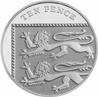 (№2016) Монета Великобритания 2016 год 10 Pence (Royal Arms Shield Puzzle 4/6 (5th Portrait) JC - Si