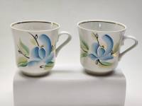 Бокалы (кружки чашки) для чая большие 2 шт фарфор ручная роспись Зугдиди Грузия 1970-е СССР