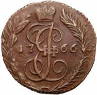 (1766, ЕМ) Монета Россия-Финдяндия 1766 год 1/4 копейки   Полушка Медь  UNC