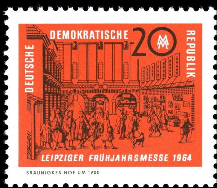 (1964-011) Марка Германия (ГДР) "Бруниджес-Ярд"    Ярмарка, Лейпциг III O