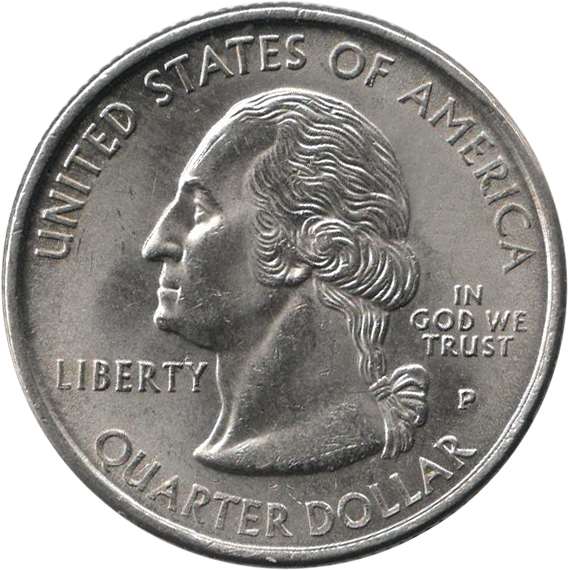 (020p) Монета США 2002 год 25 центов &quot;Миссисипи&quot;  Вариант №2 Медь-Никель  COLOR. Цветная