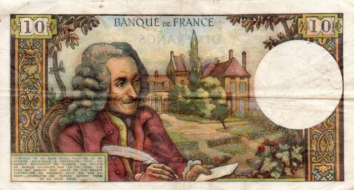 (№1971P-147d.1) Банкнота Франция 1971 год &quot;10 Francs&quot; (Подписи: G)