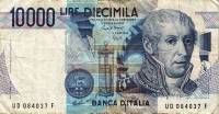 Банкнота Италия 1984 год 10 000 лир Алессандро Вольта   VF