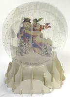 3D новогодний бумажный шар со снеговиками