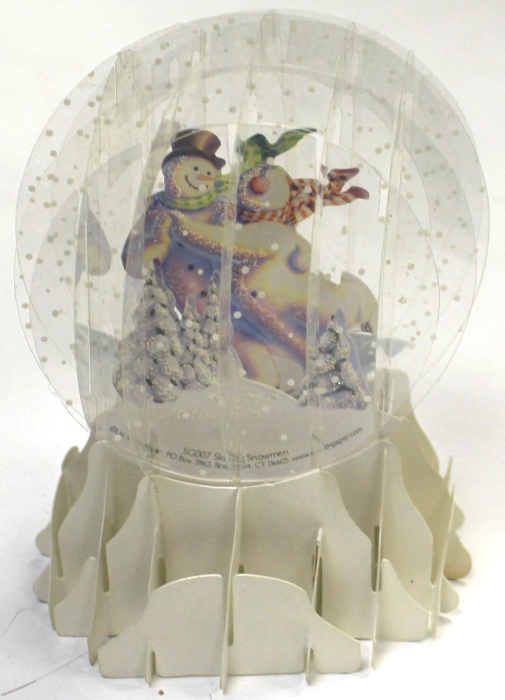 3D новогодний бумажный шар со снеговиками