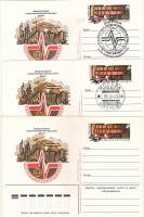 1983-116 Почтовая карточка СССР Выставка Автоматизация 83  3 шт ,  Разн виды гашения