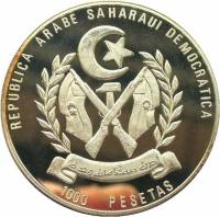 () Монета Западная Сахара 1997 год 1000 песет ""  Биметалл (Серебро - Ниобиум)  PROOF
