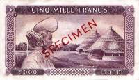 (№1960P-15 A) Банкнота Гвинея 1960 год "5,000 Francs"