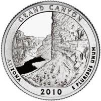(004d) Монета США 2010 год 25 центов "Гранд-Каньон"  Медь-Никель  UNC