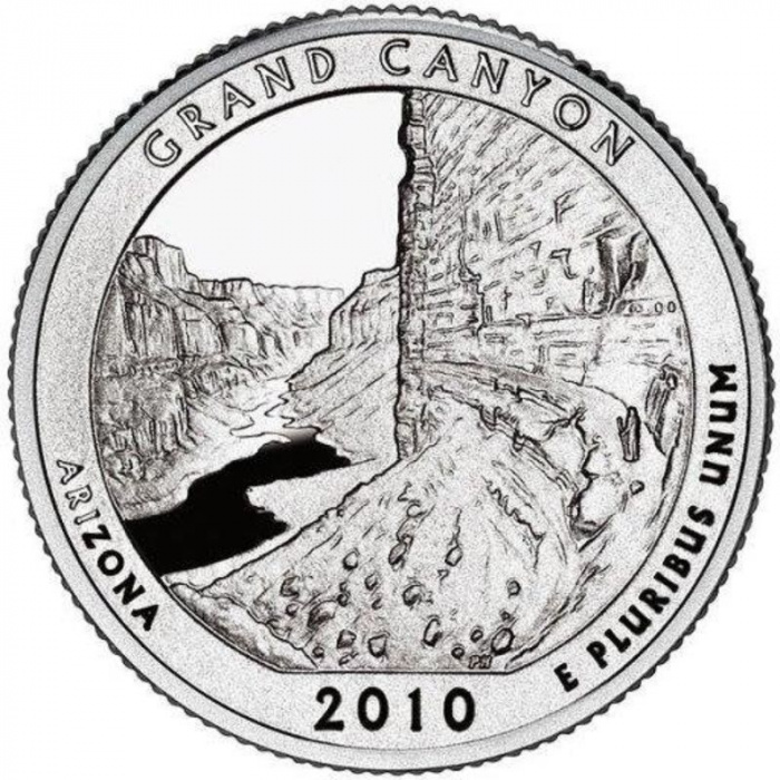 (004d) Монета США 2010 год 25 центов &quot;Гранд-Каньон&quot;  Медь-Никель  UNC