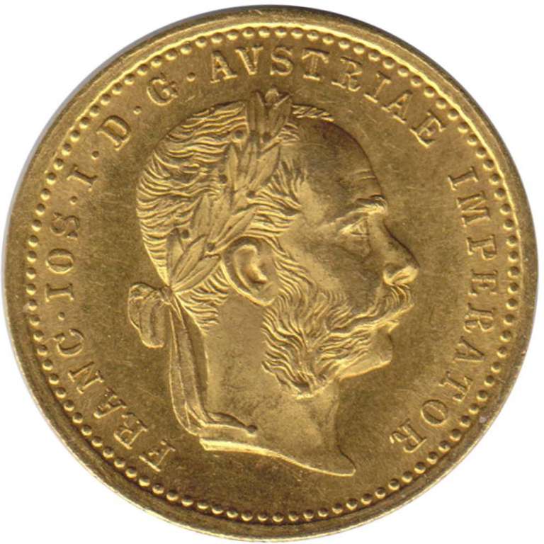 () Монета Австро-Венгрия 1875 год   &quot;&quot;   Золото (Au)  XF