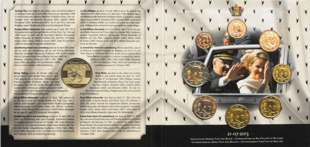 (2014, 24 м + жетон) Набор монет Бенилюкс 2014 год &quot;Мальтийский крест&quot;  Буклет