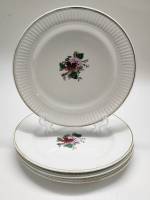 Тарелки десертные ЗИК Конаково 4 шт СССР 150- е винтаж ребристый край 