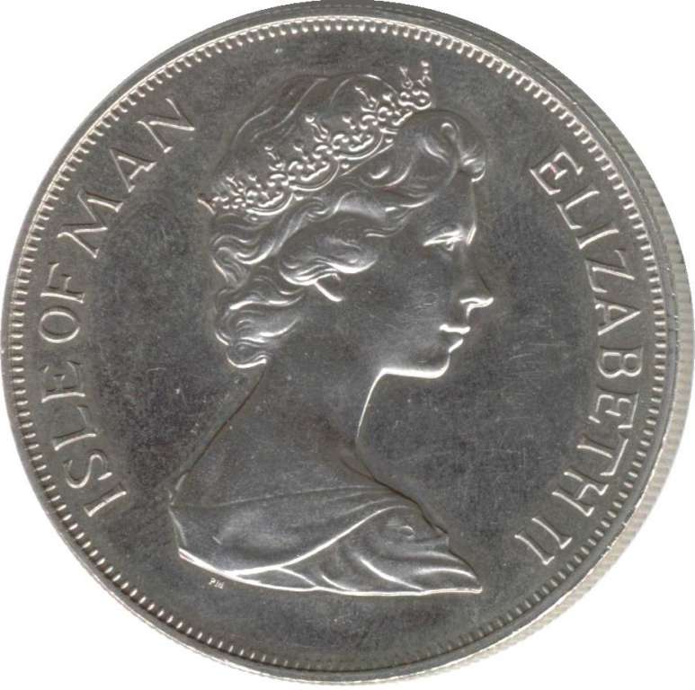 (1977) Монета Остров Мэн 1977 год 1 крона &quot;Елизавета II 25 лет правления&quot;  Медь-Никель  UNC