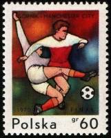 (1970-023) Марка Польша "Футболисты"   Футбольный матч III Θ