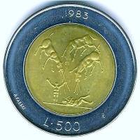 () Монета Сан-Марино 1983 год 500  ""   Биметалл  UNC