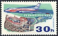 1973-051 Марка Чехословакия Туполев TU-104   50-летие Чехословатских авиалиний III O