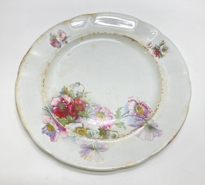 Тарелка цветы, Кузнецовский фарфор, Тверская фабрика