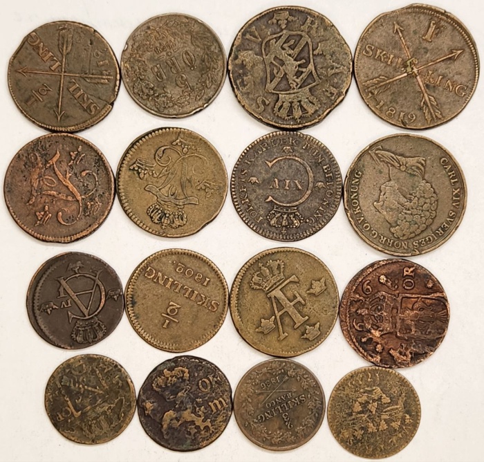 Набор монет Швеция 16 штук