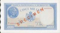 (,) Банкнота Румыния 1943 год 5 000 лей    UNC