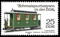 (1980-098) Марка Германия (ГДР) "Вагон Радебойль-Радебург"    Узкоколейные ЖД ГДР II Θ