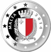(№2014) Монета Мальта 2014 год 10 Euro (40-летия Республики Мальта)