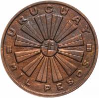 (1969) Монета Уругвай 1969 год 1000 песо "ФАО. Еда и кров для всех"  Бронза  UNC