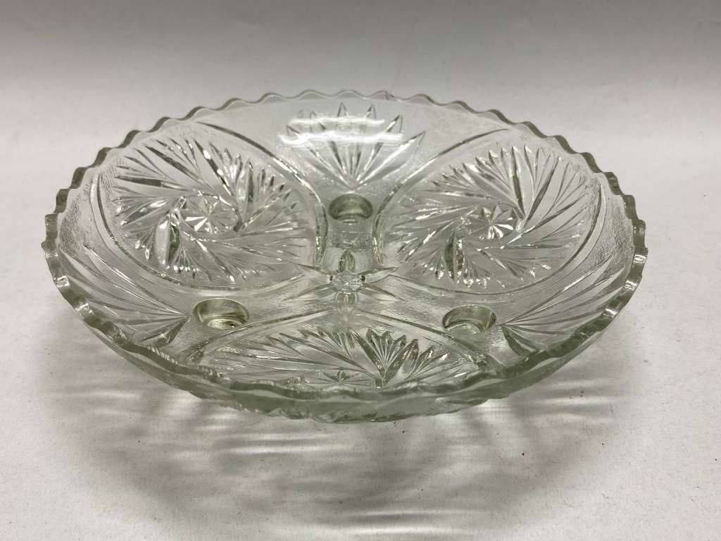 Фруктовница на ножках стекло СССР 21 см