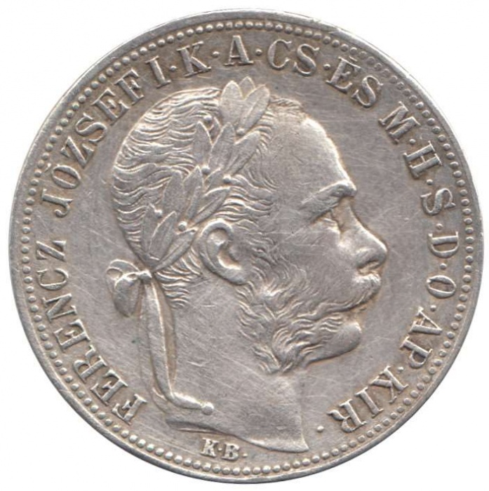 1883 Монета Австро-Венгрия 1883 год 1 флорин Франц Иосиф I - Император Австро-Венгрии Серебро (Ag)  