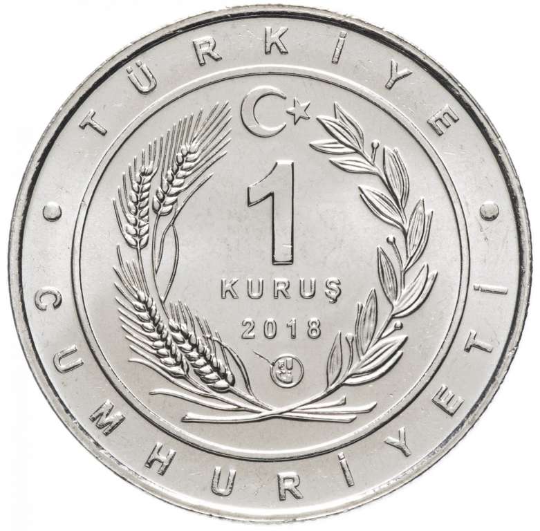 (2018) Монета Турция 2018 год 1 куруш &quot;Зимородок&quot;  Медь-Никель  UNC