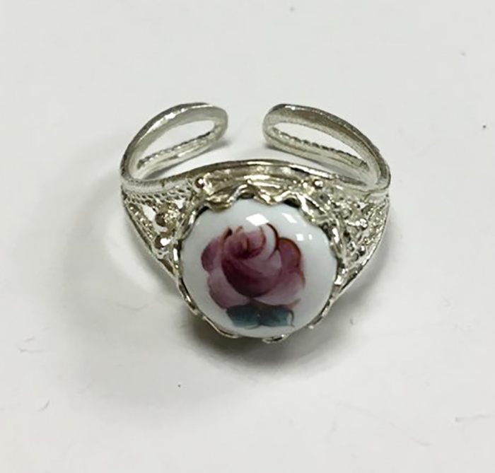 Перстень "Финифть", серебрение (сост. на фото)