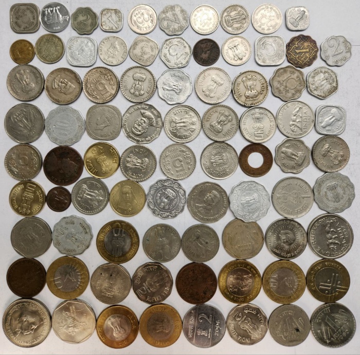 Набор монет Индия разные 81 штука