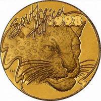 (№1998km213) Монета Южная Африка 1998 год 1/10 Ounce (Натура - Леопард)