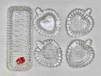 Селёдочница рыбница + 4 розетки, стекло, хрусталь
