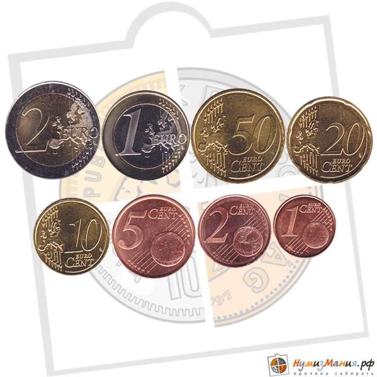 (2008) Набор монет Евро Кипр 2008 год   UNC