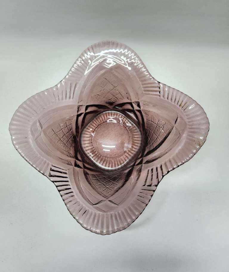 Салатник конфетница цветное стекло 19х19х7 см СССР