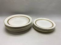 Тарелки 20 и 24 см ЗИК Коноково, белые с золотой каемкой 11 шт