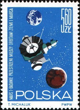 (1964-101) Марка Польша &quot;Марс 1&quot; , III Θ