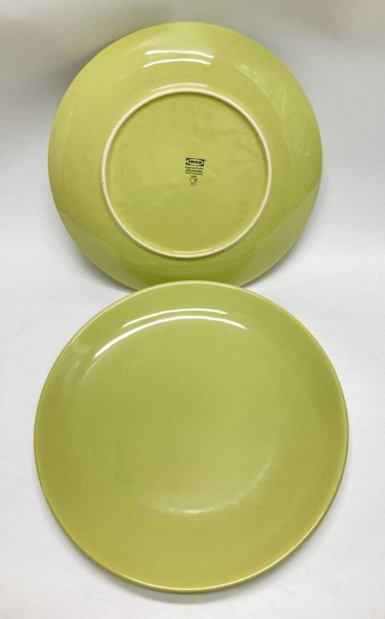 Тарелки столовые ИКЕА зелёные, Румыния, 3 шт