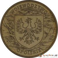 (071) Монета Польша 2004 год 2 злотых "Воеводство Опольское"  Латунь  UNC