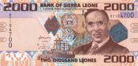 Банкнота Сьерра-Леоне 2010 год 2 000 леоне Исаак Уоллес-Джонсон   UNC