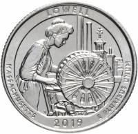 046s Монета США 2019 год 25 центов Парк Лоуэлл  Медь-Никель  UNC