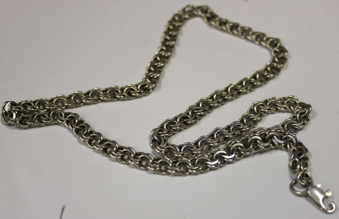 Цепочка украшение 50 см производства Италия Тип плетения: Панцирь серебро 925