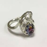 Кольцо "Финифть", серебрение (сост. на фото)