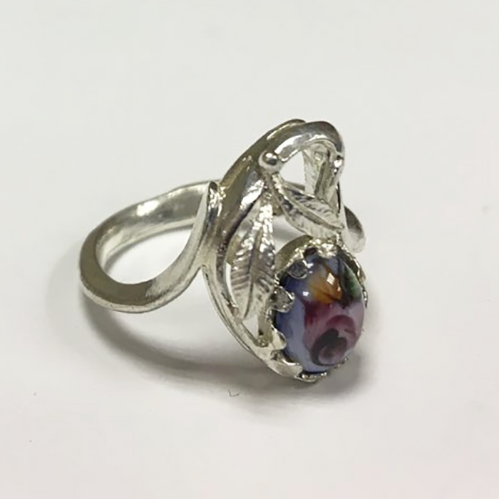 Кольцо "Финифть", серебрение (сост. на фото)